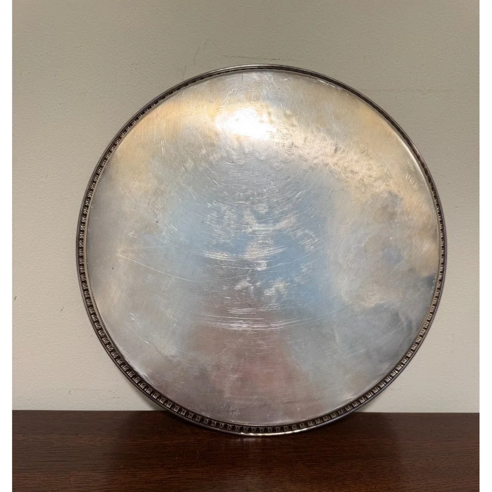 Vintage Wilcox International Silver Co Gallery Tray Brandon Hall Floral 7571G